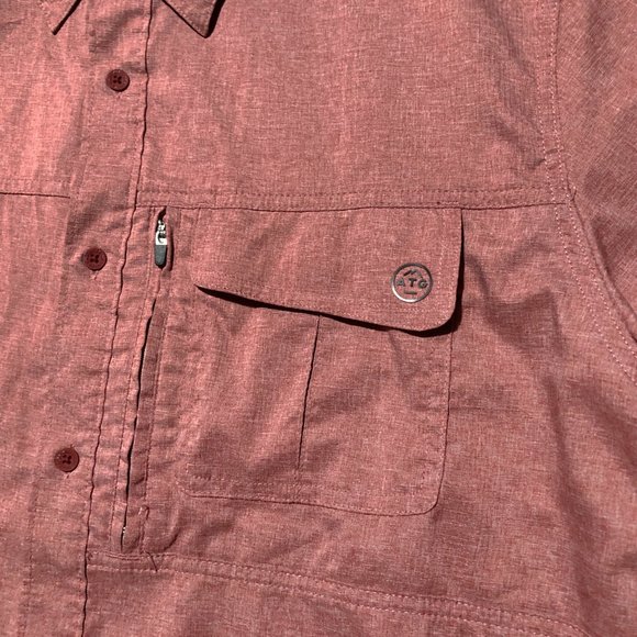 Wrangler ATG Mens Size XL Pink Outdoor Regular Fit Short Sleeve Classic Shirt - Picture 7 of 8